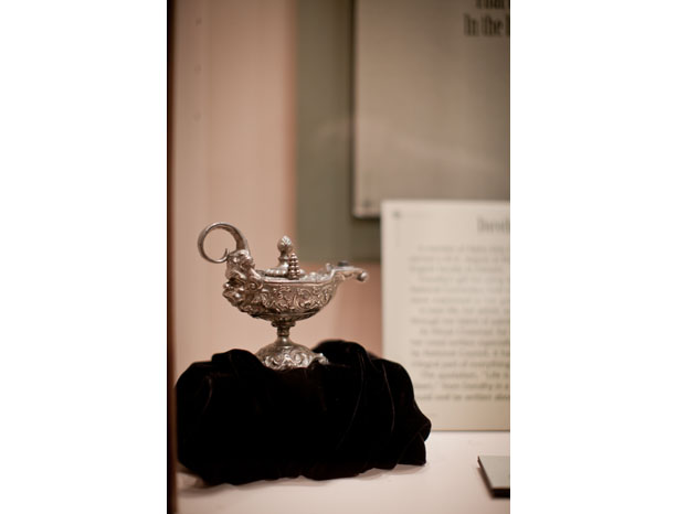 Silver Delta Zeta Lamp in Cabinet